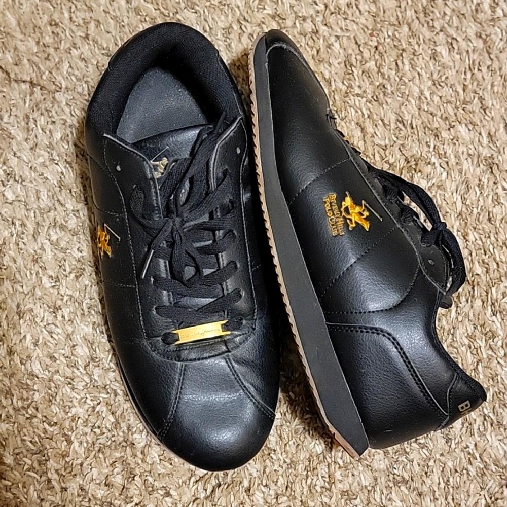 Men's Beverly Hills Polo Club Sz. 10.5 Black & Gold Shoes